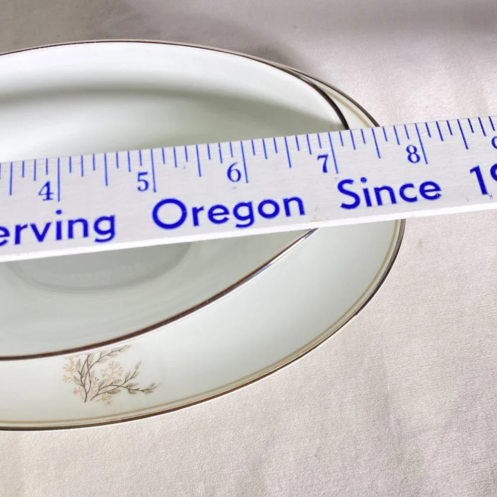 Noritake Porcelain Gravy Boat with Attached Underplate Candice‎ Pattern Japan